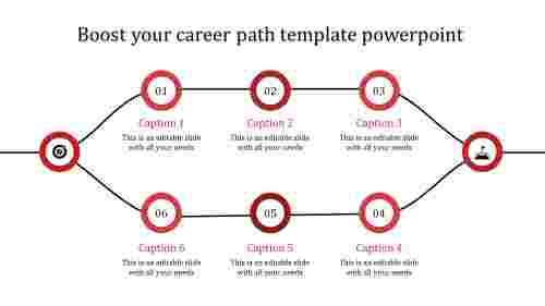 career path template powerpoint-red